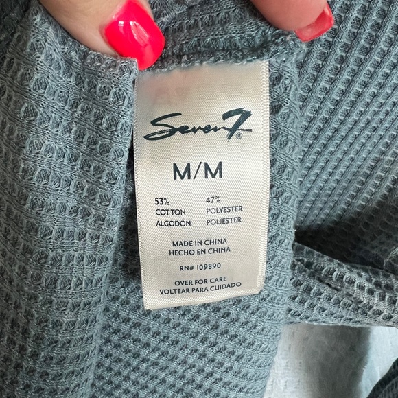 Seven7 Blue Ribbed Knit Top - Picture 7 of 8